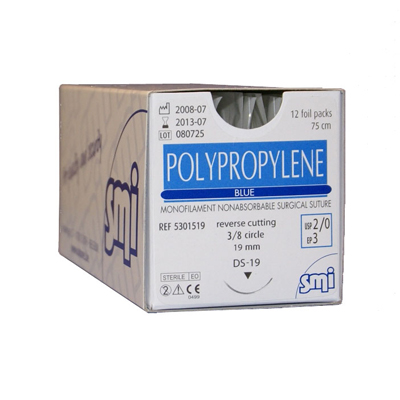 POLYPROPYLENE 5101519, 5/0, 3/8, 19mm, 75см